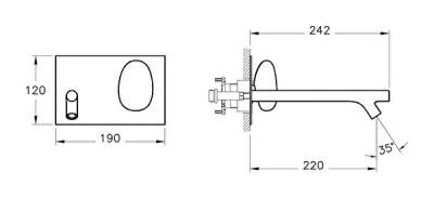VitrA Istanbul Ankastre Lavabo Bataryası A42231 Sıva Üstü Grubu - Krom - 4