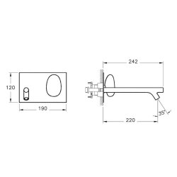 VitrA Istanbul Ankastre Lavabo Bataryası A42231 Sıva Üstü Grubu - Krom - 2