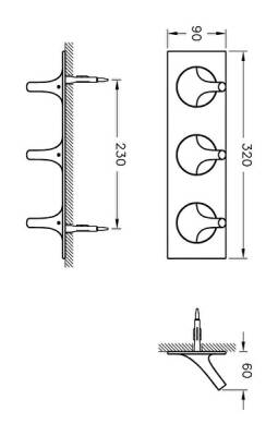 VitrA Istanbul Askı A48012 Üçlü - Krom - 4