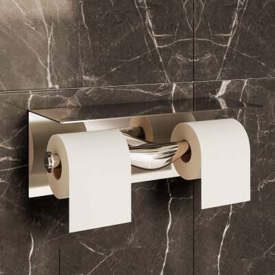 VitrA Istanbul Tuvalet kağıtlığı A48016 İkili - Etajerli - Krom - 3