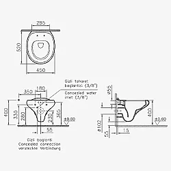 VitrA İstanbul Rim-Ex Asma Klozet ve Slim Soft Kapak Takımı - Beyaz - 2