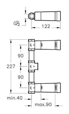 VitrA Ankastre Lavabo Bataryası A40835 Sıva Altı Grubu - Krom - 2