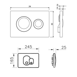 VitrA 711-1085 Kumanda Paneli - Çift Kademeli Mat Krom - 2