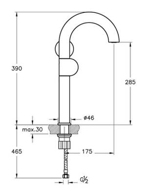 VitrA Liquid Lavabo Bataryası A42791 Yüksek - Sağdan Kullanım - Krom - 2