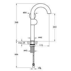 VitrA Liquid Lavabo Bataryası A42791 Yüksek - Sağdan Kullanım - Krom - 2