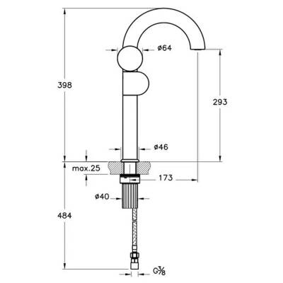 VitrA Liquid Lavabo Bataryası A42794 Yüksek - Soldan Kullanım - Krom - 2