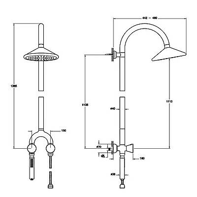 VitrA Liquid Tom Dixon Termostatik Duş Sistemi A47219 Krom - 2