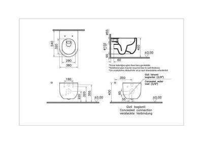 VitrA Liquid Asma Klozet ve Kapak Takımı, Beyaz - 3