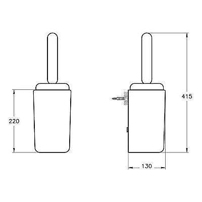 VitrA Liquid Tuvalet Fırçalığı A44566 Krom - 2