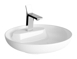 VitrA Memoria Çanak Lavabo 5880B403-0563 Yuvarlak - Kompakt - 50x51 cm - Tek Armatür Delikli - Su Taşma Deliksiz - Clean - Beyaz