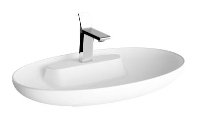 Artema Memoria Çanak lavabo 5881B401-0563 Oval - 75x47 cm - tek armatür delikli - su taşma deliksiz - Clean - mat beyaz - 1