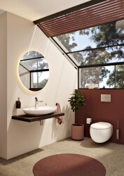 Artema Memoria Çanak lavabo 5881B401-0563 Oval - 75x47 cm - tek armatür delikli - su taşma deliksiz - Clean - mat beyaz - 2