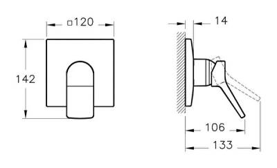 VitrA Memorıa Ankastre Duş Bataryası A42283 Sıva Üstü Grubu - Krom - 3