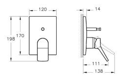 VitrA Memorıa Ankastre Banyo Bataryası A42284 Sıva Üstü Grubu - Krom - 2