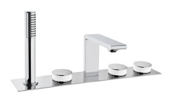 VitrA Memorıa Küvet Bataryası A4231657 5 Delikli - Krom-Beyaz - 1