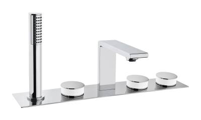 VitrA Memorıa Küvet Bataryası A4231657 5 Delikli - Krom-Beyaz - 1