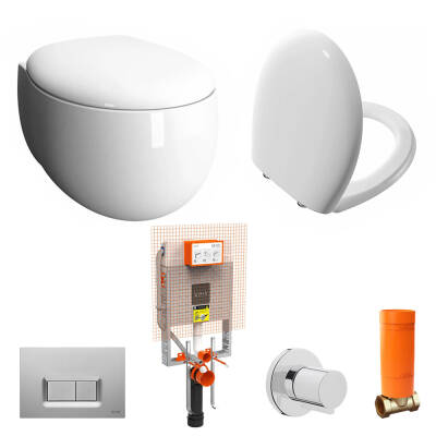 VitrA Memoria Rim-Ex Klozet ve Soft Kapak Seti - Beyaz - 1