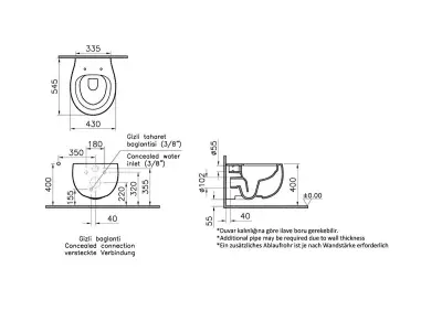 VitrA Memoria Rim-Ex Klozet ve Soft Kolay Sökülebilir Kapak Takımı - Siyah - 3