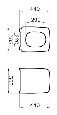 VitrA Metropole Klozet kapağı 122-070-009 Slim - duroplast - üstten sıkmalı - yavaş kapanır - metal menteşeli - siyah - 2