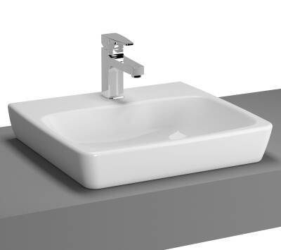 VitrA Metropole Çanak lavabo 5661B003-0937 Dikdörtgen - kompakt - 50x46 cm - tek armatür delikli - su taşma deliksiz - beyaz - 1