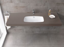 VitrA Metropole Tezgahaltı lavabo 5668B003-1082 Dikdörtgen - 60x40 cm - armatür deliksiz - su taşma delikli - beyaz - 2