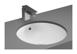 VitrA Metropole Tezgahaltı lavabo 5940B003-1082 Yuvarlak - kompakt - 45x45 cm - armatür deliksiz - su taşma delikli - beyaz 