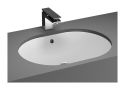 VitrA Metropole Tezgahaltı lavabo 5942B003-1082 Oval - 60x46 cm - armatür deliksiz - su taşma delikli - beyaz - 1