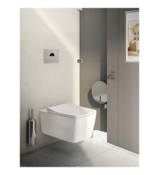 VitrA Metropole Kanallı Asma Klozet ve Soft Slim Kapak Takımı - Beyaz - 3