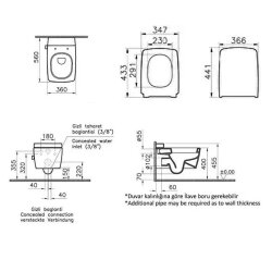 VitrA Metropole Rim-Ex Temassız Taharet Musluklu Asma Klozet ve Kapak Takımı, Beyaz - 2