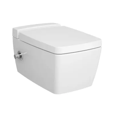 VitrA Metropole VitrAfresh Entegra Ara Musluklu Asma Klozet ve Soft Slim Kapak Seti - Beyaz - 2