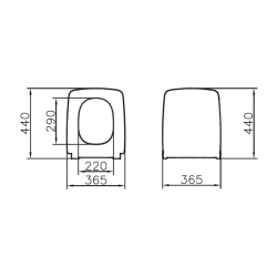 VitrA Metropole Rim-Ex VitrAfresh Entegre Ara Musluklu Asma Klozet ve Slim Soft Kapak Takımı - Beyaz - 7