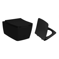 VitrA Metropole Rim-Ex Asma Klozet ve Slim Soft Kapak Takımı - Siyah - 1
