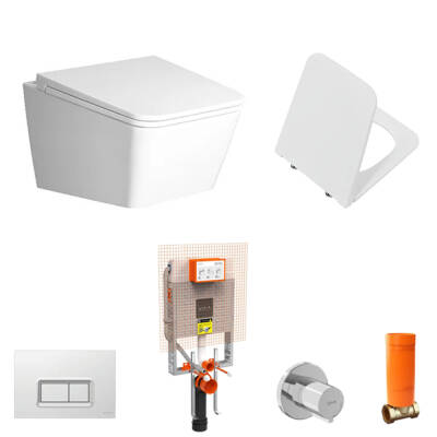 VitrA Equal Rim-Ex Asma Klozet ve Soft Kapak Seti - Beyaz - 1