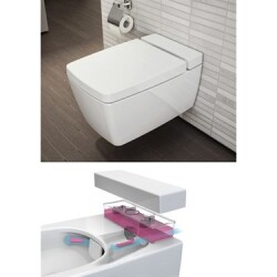 VitrA Metropole Rim-Ex Vitrafresh Asma Klozet ve Slim Soft Kapak Seti - Beyaz - 4