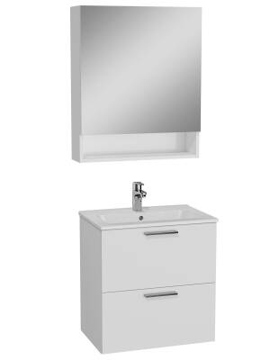 VitrA Mia 66049 Banyo Dolabı Seti, 60cm, Beyaz - 1