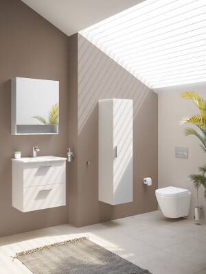 VitrA Mia 66049 Banyo Dolabı Seti, 60cm, Beyaz - 2