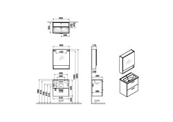 VitrA Mia 66049 Banyo Dolabı Seti, 60cm, Beyaz - 3