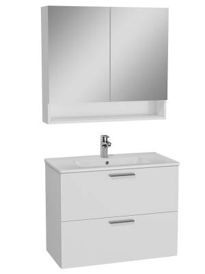 VitrA Mia 66050 Banyo Dolabı Seti, Çekmeceli, 80cm, Beyaz - 1