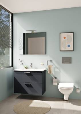 VitrA Mia Etajerli lavabo 7462L003-0001 Dikdörtgen - 80x40 cm - tek armatür delikli - su taşma delikli - beyaz - 2