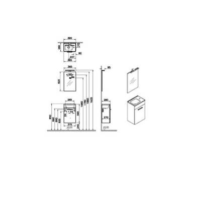 VitrA Mia 75022 Banyo Dolabı Seti,Kapaklı, 40cm, Parlak Beyaz - 4