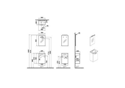 VitrA Mia Banyo Dolabı Seti 69576, 40cm, Aydınlatmalı Aynalı, Beyaz - 4