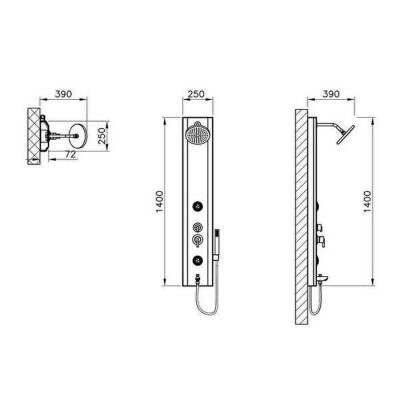 VitrA Move Masajlı Duş Sistemi A45811 Beyaz - 2