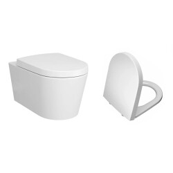 VitrA Nest Rim-Ex Asma Klozet ve Yavaş Kapanır Kapak Takımı - Beyaz - 1
