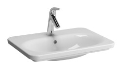 VitrA Nest Etajerli lavabo 5685B003-0001 Dikdörtgen - 60x45 cm - tek armatür delikli - su taşma delikli - beyaz - 1