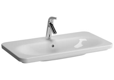 VitrA Nest Etajerli lavabo 5686B003-0001 Dikdörtgen - 80x45 cm - tek armatür delikli - su taşma delikli - beyaz - 1