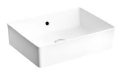 VitrA Nuo Çanak lavabo 7436B003-0012 Dikdörtgen - kompakt - 50x38 cm - armatür deliksiz - su taşma delikli - beyaz 