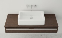 VitrA Nuo Çanak lavabo 7436B003-0016 Dikdörtgen - kompakt - 50x38 cm - armatür deliksiz - su taşma deliksiz - beyaz - 2