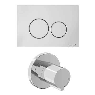 VitrA Origin, 800-2033 Kumanda Paneli ve Stop Valf Seti, Parlak Krom (740-2480, A41461GR) - 1