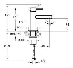 VitrA Origin Lavabo Bataryası A42555 Kısa - Krom - 4