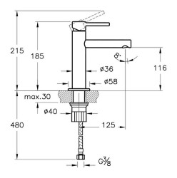 VitrA Origin Lavabo Bataryası A42556 Krom - 8